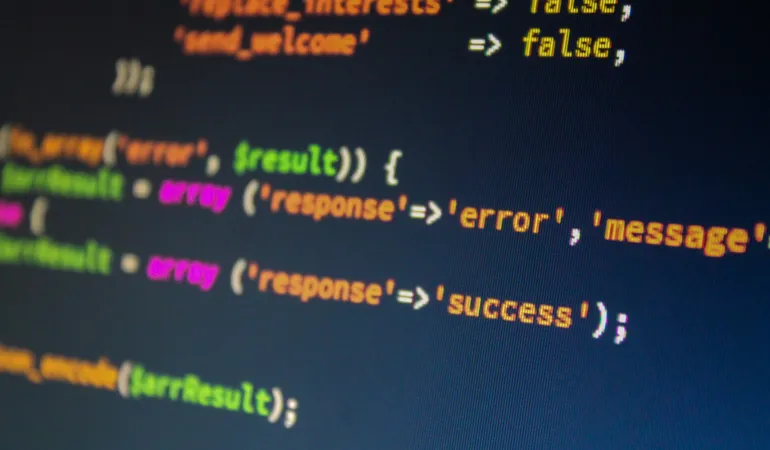 Blurred generic computer code