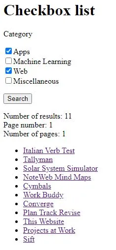 Checkbox list