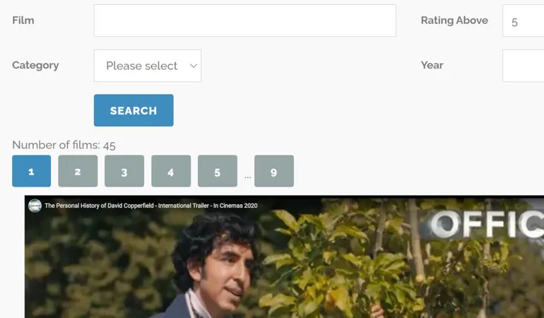Example styled Sift filter on a web page
