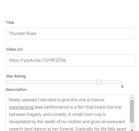 Example HTML form