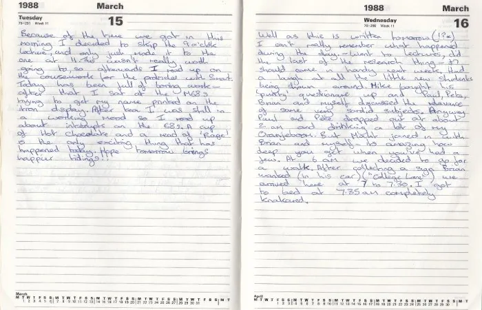 Example pages from my diary.