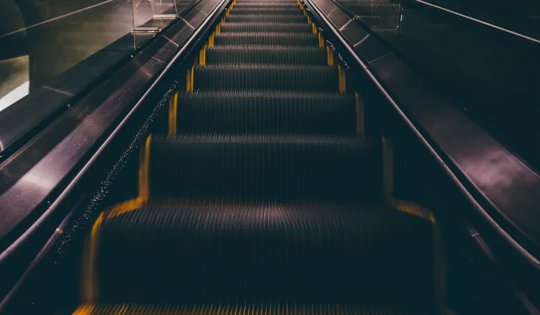 Looking up an empty escalator