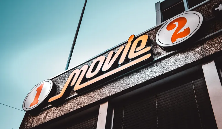 Cinema entrance sign