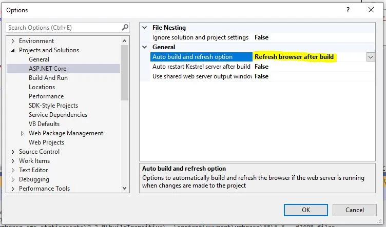 Auto build and refresh option